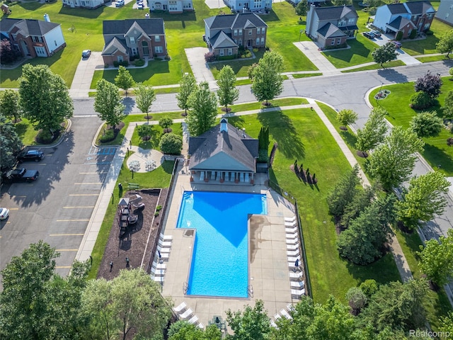6119 Amber Ln, Grand Blanc, MI 48439 - aerial view of residential area featuring a pool