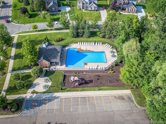 6119 Amber Ln, Grand Blanc, MI 48439 - aerial view of residential area with a pool