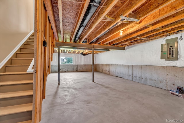 6119 Amber Ln, Grand Blanc, MI 48439 - below grade area with electric panel and stairway