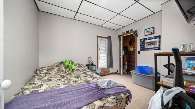 405 W 5th St, Evart, MI 49631 - carpeted bedroom with a paneled ceiling