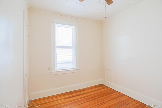 15251 Maplewood Ave, Eastpointe, MI 48021 - unfurnished room featuring light wood-style flooring, a ceiling fan, and crown molding