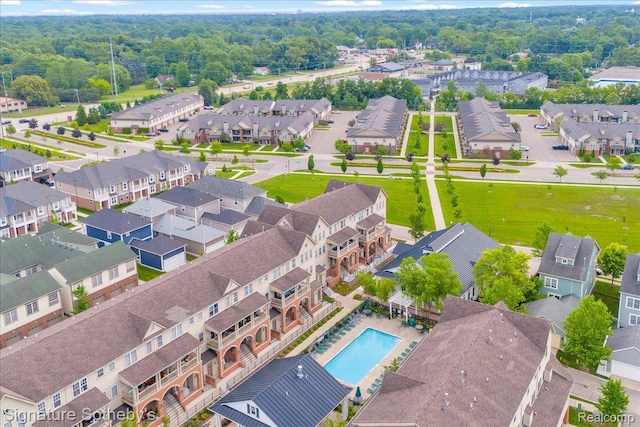 182 Amys Walk, Auburn Hills, MI 48326 - aerial view of residential area featuring a pool area