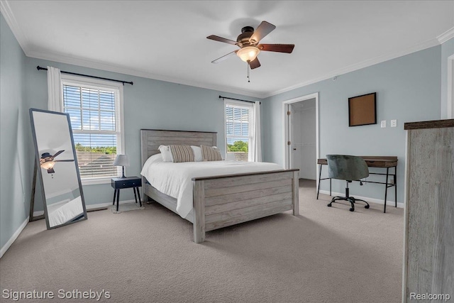 182 Amys Walk, Auburn Hills, MI 48326 - bedroom with crown molding, carpet, and ceiling fan