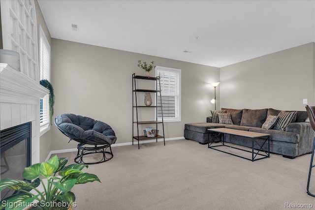 182 Amys Walk, Auburn Hills, MI 48326 - carpeted living room with plenty of natural light and a fireplace