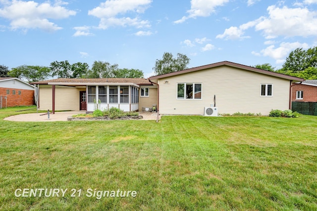 2936 Reppuhn Dr, Saginaw, MI 48603 - rear view of property with a sunroom and a patio