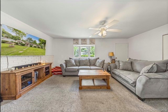 7241 Richardson Rd, West Bloomfield, MI 48323 - living area featuring carpet flooring and ceiling fan