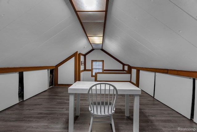 648 S Highland St, Dearborn, MI 48124 - bonus room featuring dark wood-style floors and vaulted ceiling