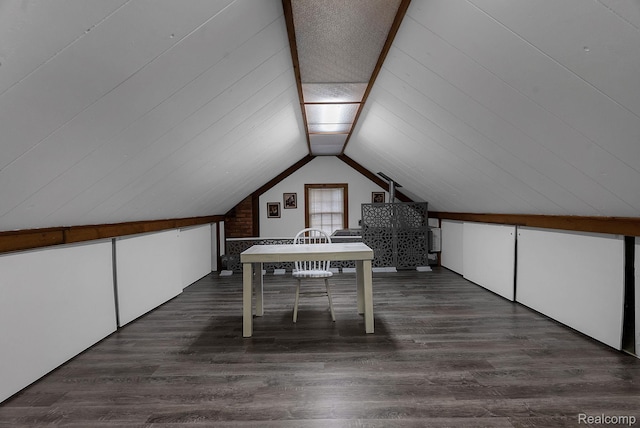 648 S Highland St, Dearborn, MI 48124 - home office with vaulted ceiling and dark wood-style flooring