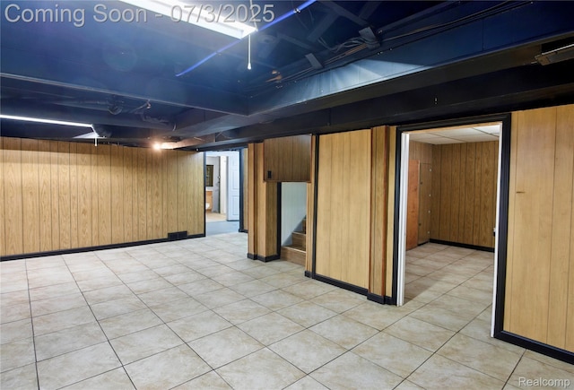 65 Martin Luther King Jr Blvd N, Pontiac, MI 48342 - finished basement with wood walls and stairs