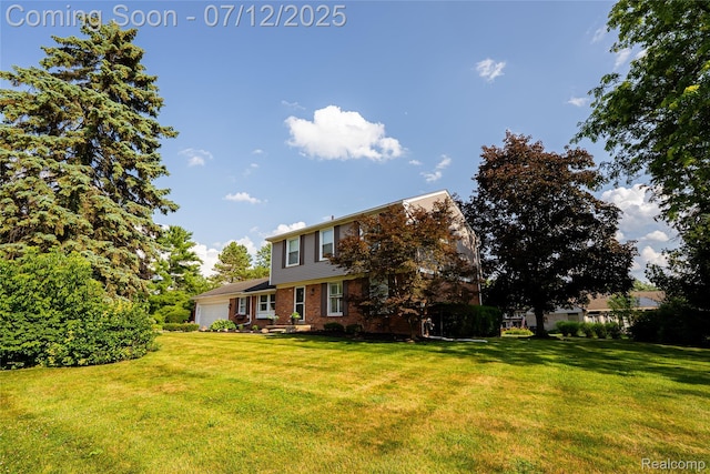42331 Beacontree Ct, Northville, MI 48168 - view of green lawn with a garage
