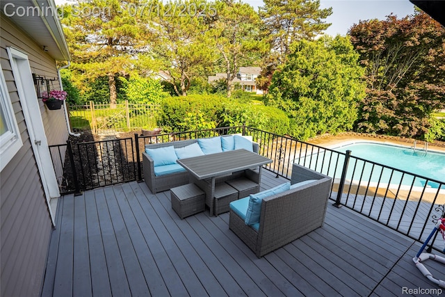 42331 Beacontree Ct, Northville, MI 48168 - wooden terrace with view of wooded area