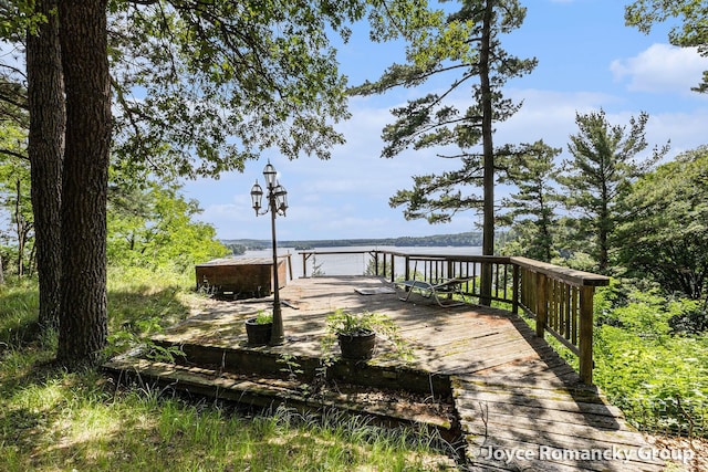 5752 E 52nd St, Newaygo, MI 49337 - wooden deck featuring a water view