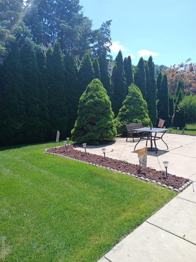 8086 Pickering Pl, Westland, MI 48185 - view of grassy yard featuring a patio area and a forest view