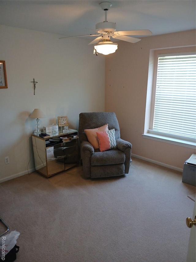 8086 Pickering Pl, Westland, MI 48185 - sitting room with a ceiling fan and light carpet
