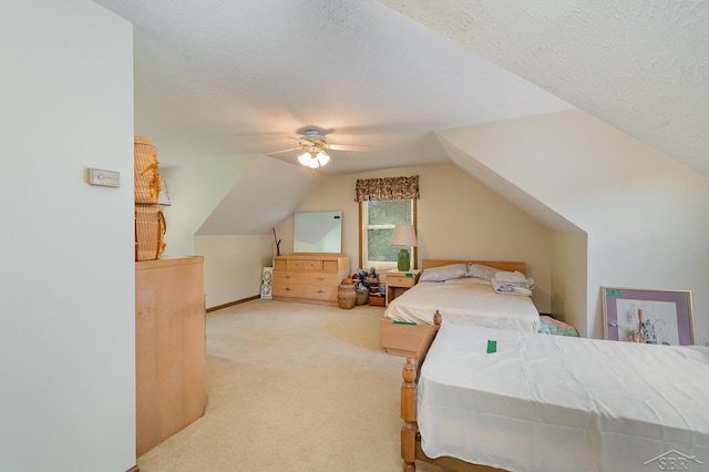 5772 Greensboro Way, Gladwin, MI 48624 - carpeted bedroom featuring vaulted ceiling and ceiling fan