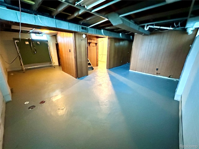 20979 Audette St, Dearborn, MI 48124 - basement with wood walls and stairs