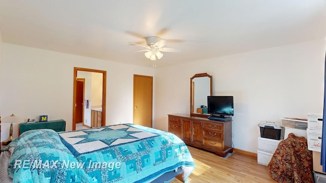 3200 Setting Sun Blvd, Saginaw, MI 48603 - bedroom featuring light wood-type flooring and ceiling fan