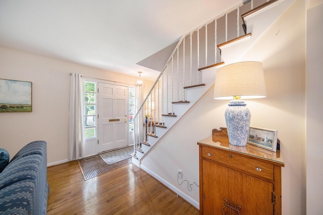 1507 Dicken Dr, Ann Arbor, MI 48103 - foyer with light wood-type flooring and stairs