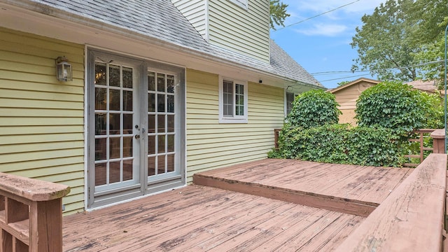 1507 Dicken Dr, Ann Arbor, MI 48103 - wooden terrace with french doors