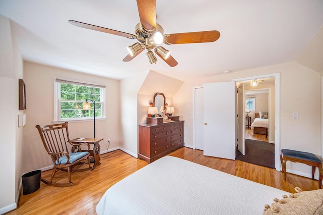 1507 Dicken Dr, Ann Arbor, MI 48103 - bedroom with light wood finished floors and ceiling fan