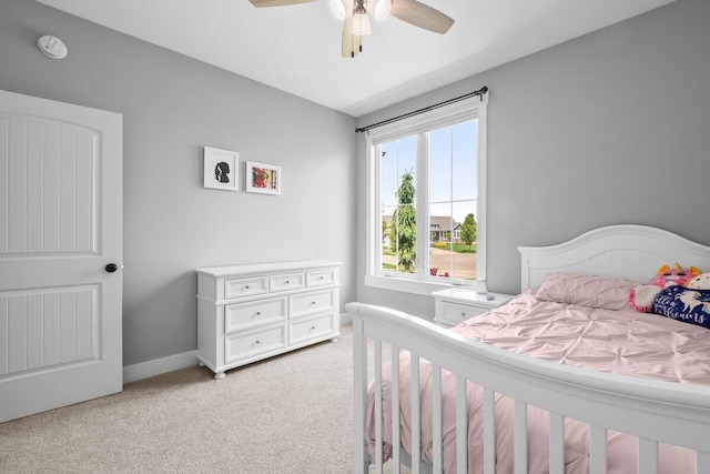 1560 Marksbury Ct, Byron Center, MI 49315 - bedroom with light colored carpet and a ceiling fan
