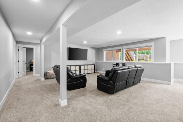 1560 Marksbury Ct, Byron Center, MI 49315 - living area featuring carpet floors and recessed lighting