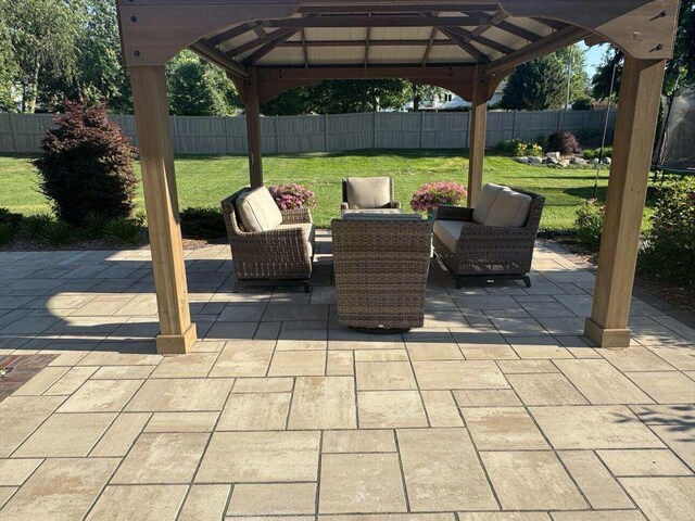 1560 Marksbury Ct, Byron Center, MI 49315 - fenced backyard featuring a gazebo and a patio