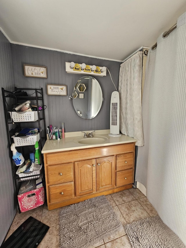 8991 W 1 Mile Rd, Hesperia, MI 49421 - bathroom with tile patterned flooring and vanity