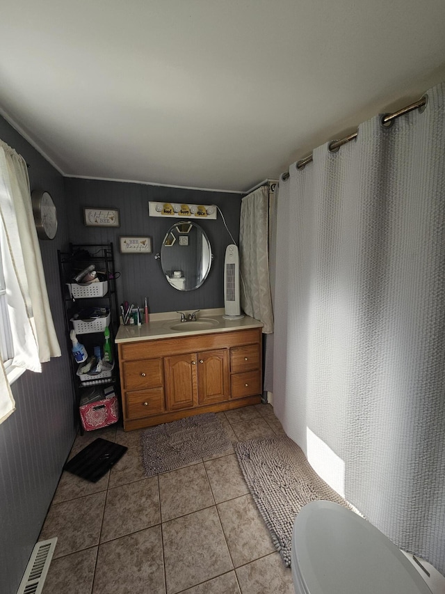 8991 W 1 Mile Rd, Hesperia, MI 49421 - full bathroom with vanity and tile patterned flooring