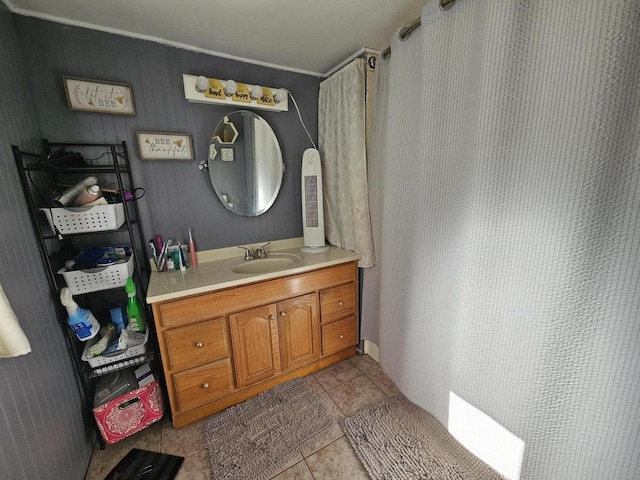 8991 W 1 Mile Rd, Hesperia, MI 49421 - bathroom featuring tile patterned floors and vanity