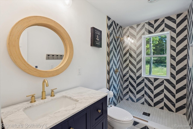 4294 N E Torch Lake Dr, Central Lake, MI 49622 - bathroom featuring vanity and tiled shower