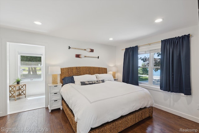 4294 N E Torch Lake Dr, Central Lake, MI 49622 - bedroom featuring dark wood finished floors and recessed lighting