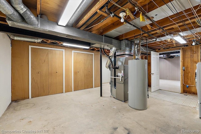 1982 Wickham St, Royal Oak, MI 48073 - unfinished basement featuring water heater and heating unit