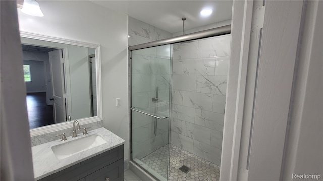 9630 Lambs Rd, Goodells, MI 48027 - full bathroom with a shower stall and vanity