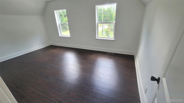 9630 Lambs Rd, Goodells, MI 48027 - additional living space with lofted ceiling and dark wood finished floors
