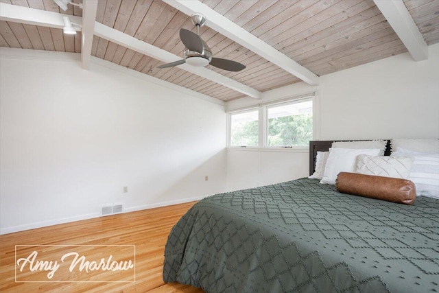 708 Magnolia Ct, Big Rapids, MI 49307 - bedroom with wooden ceiling, wood finished floors, and a ceiling fan