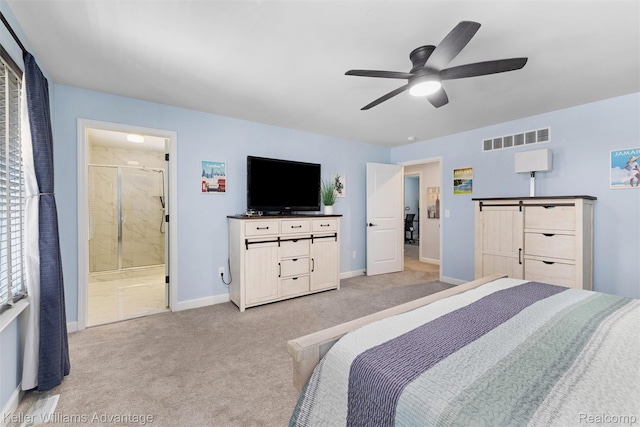 38 E Dallas Ave, Madison Heights, MI 48071 - bedroom featuring light carpet, a ceiling fan, and ensuite bath