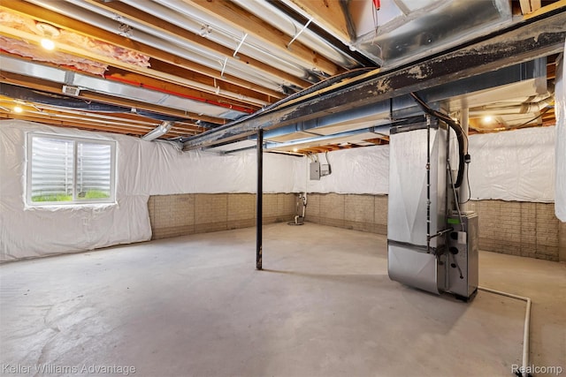 38 E Dallas Ave, Madison Heights, MI 48071 - below grade area featuring heating unit and electric panel