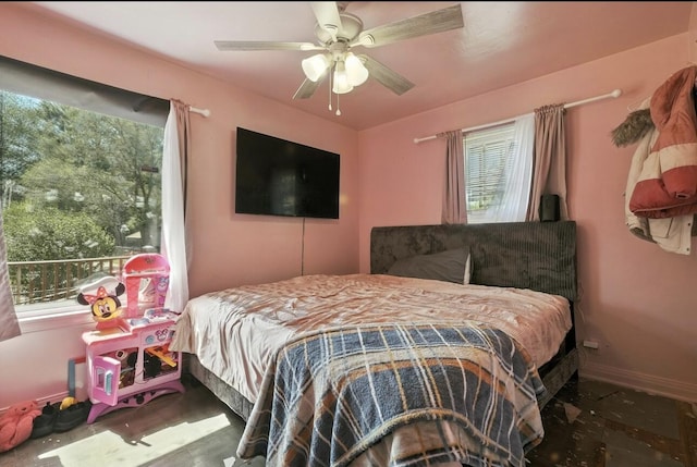 1079 Hurd Ave, Benton Harbor, MI 49022 - bedroom with ceiling fan and baseboards