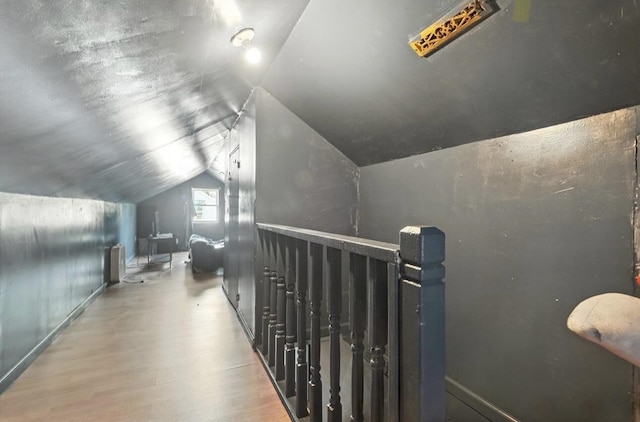 1079 Hurd Ave, Benton Harbor, MI 49022 - hall featuring lofted ceiling and wood finished floors
