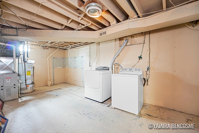 2751 Valley Ave NW, Grand Rapids, MI 49544 - unfinished below grade area featuring gas water heater and washer and clothes dryer