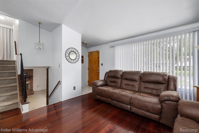 9428 Oak St, Taylor, MI 48180 - living area featuring wood finished floors and stairway