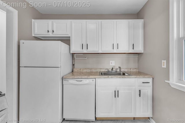 9624 Columbia, Redford, MI 48239 - kitchen featuring white appliances, white cabinetry, and light countertops