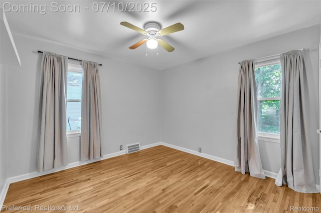 9624 Columbia, Redford, MI 48239 - unfurnished room featuring light wood finished floors and ceiling fan