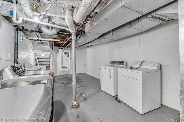9624 Columbia, Redford, MI 48239 - unfinished basement with washer and clothes dryer