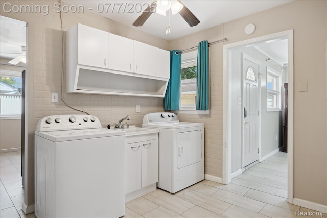 18735 Valade St, Riverview, MI 48193 - laundry area with a ceiling fan, independent washer and dryer, and healthy amount of natural light