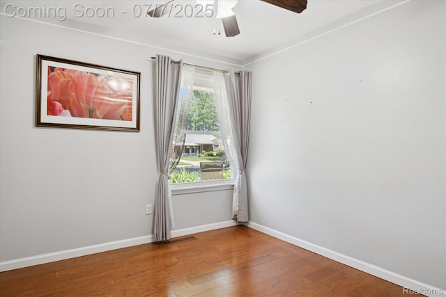 18735 Valade St, Riverview, MI 48193 - unfurnished room featuring hardwood / wood-style flooring and ceiling fan