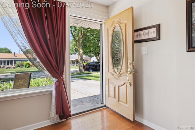 18735 Valade St, Riverview, MI 48193 - foyer with baseboards and wood finished floors