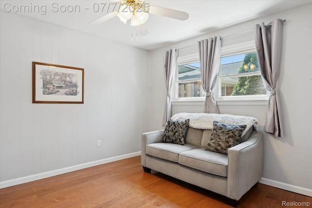 18735 Valade St, Riverview, MI 48193 - sitting room featuring wood finished floors and ceiling fan