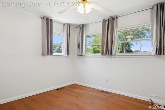 18735 Valade St, Riverview, MI 48193 - unfurnished room featuring plenty of natural light, wood finished floors, and ceiling fan